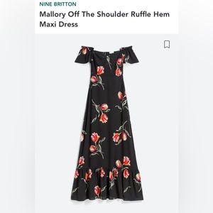 Off the shoulder black floral dress